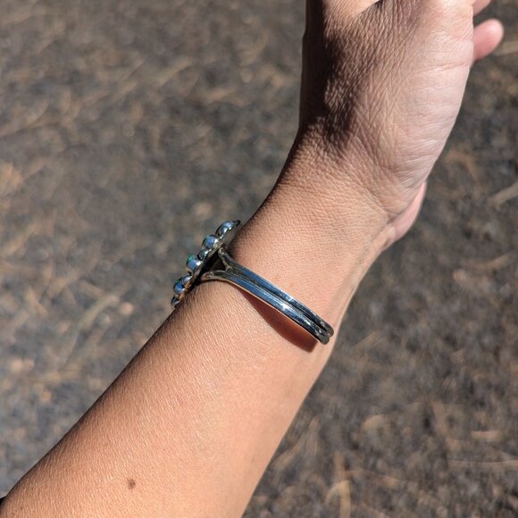 Authentic Navajo Turquoise Cuff Bracelet Signed Handmade Native Jewelry sz 6.5** - Picture 9 of 10